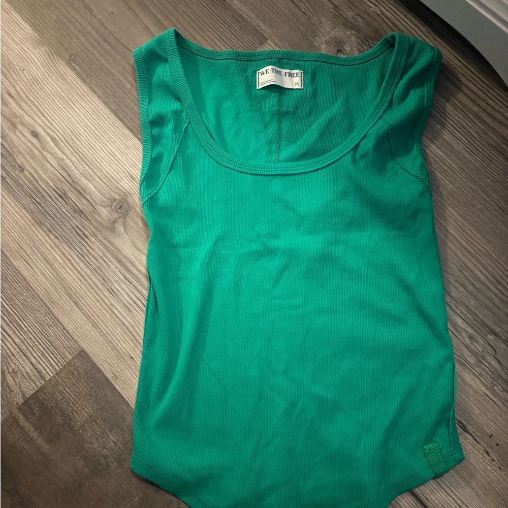 Free People Vibrant Green Tank Top